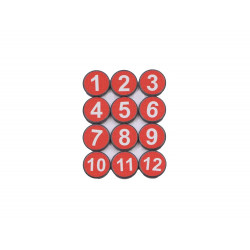 Cartela imã para quadro magnético - Numero Vermelho