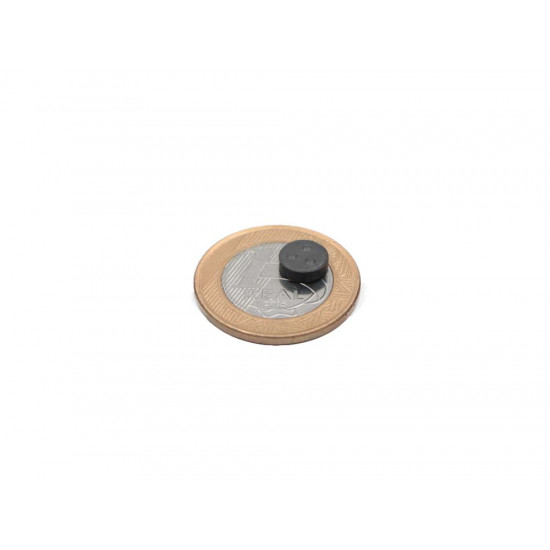 Ímã de Ferrite Ø8 x 2,7 com 3 bolinhas
