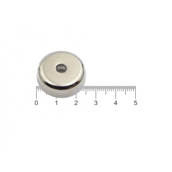 Fixador Magnético Ø25 x 6 mm com furo escariado