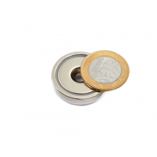 Fixador Magnético Ø32 x 7 mm com furo escareado