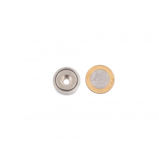 Fixador Magnético Ø25 x 8 mm com furo rebaixado Fixador Magnético Ø25 x 8 mm com furo rebaixado