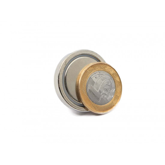 Fixador Magnético Ø32 x 8 mm com pino c/ rosca interna