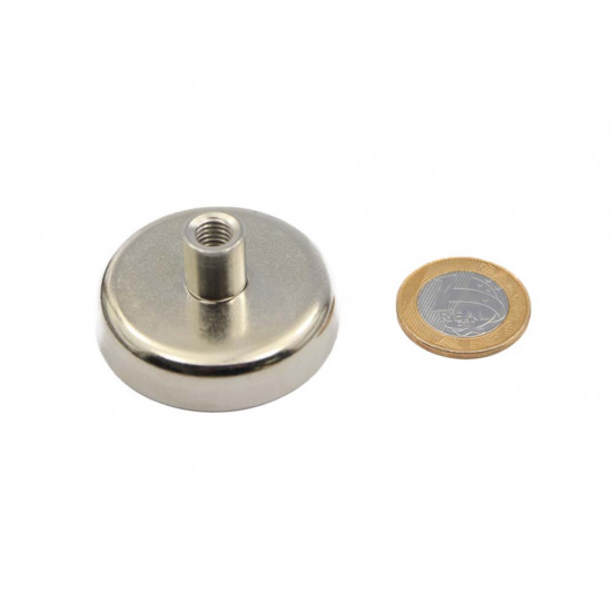 Fixador Magnético Ø48 x 11,5 mm com pino c/ rosca interna Fixador Magnético Ø48 x 11,5 mm com pino c/ rosca interna