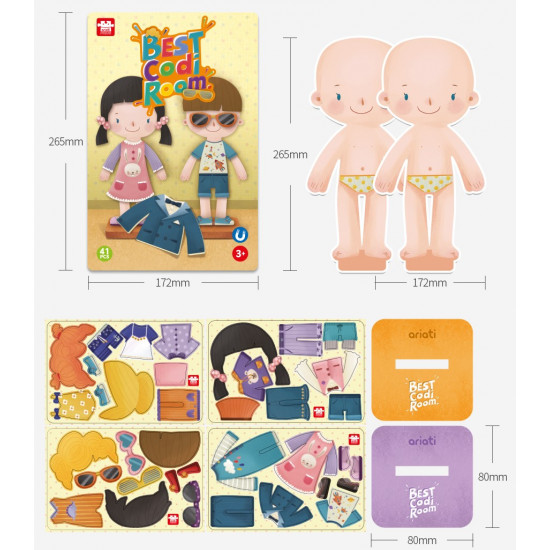 Boneca Magnética com roupas e acessórios - Melhores amigos Boneca Magnética com roupas e acessórios - Melhores amigos