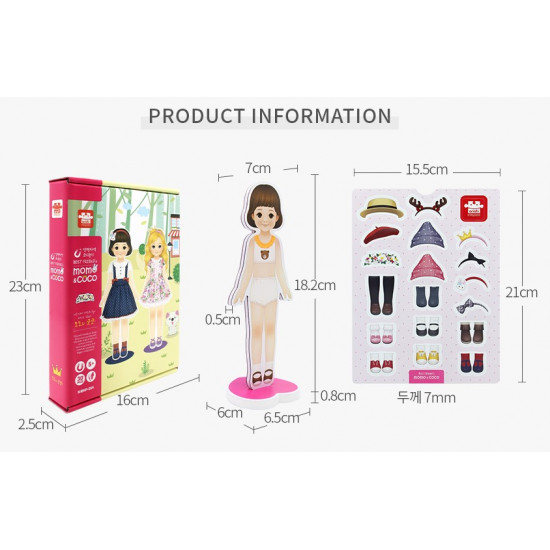 Boneca Magnética com roupas e acessórios Boneca Magnética com roupas e acessórios
