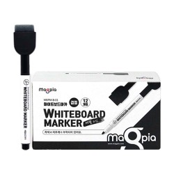 Pincel marcador p/ quadro branco - Preto - Caixa com 12