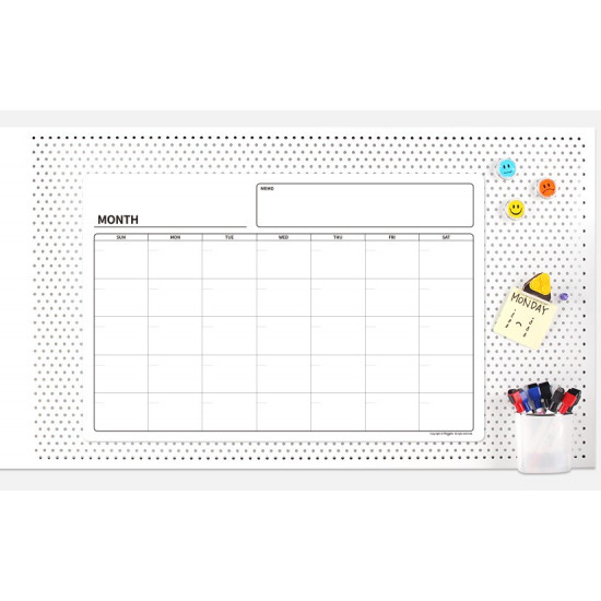 Quadro planner magnético mensal 60 x 40 cm com 3 pincéis Quadro planner magnético mensal 60 x 40 cm com 3 pincéis