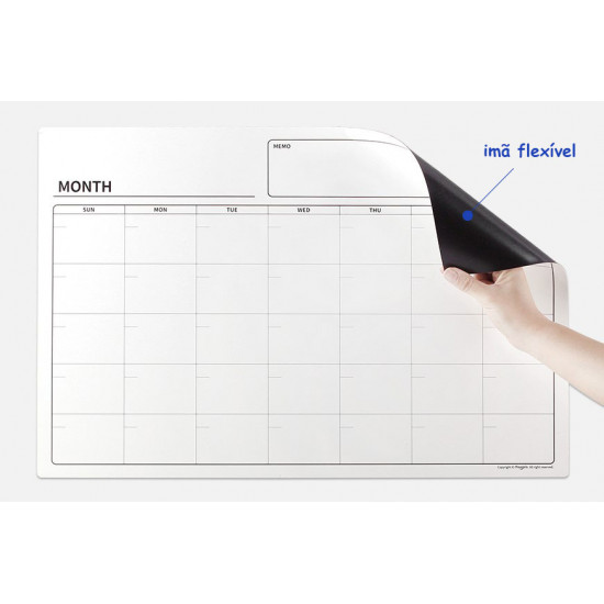 Quadro planner magnético mensal 60 x 40 cm com 3 pincéis Quadro planner magnético mensal 60 x 40 cm com 3 pincéis