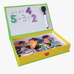 Números magnéticos - 64 peças e caixa com quadro