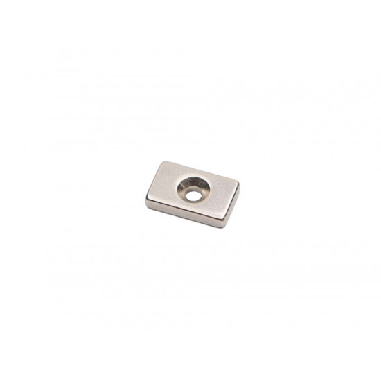 Ímã de neodímio bloco 16 x 10 x 3 mm c/furo M3 - N42 Ímã de neodímio bloco 16 x 10 x 3 mm c/furo M3 - N42